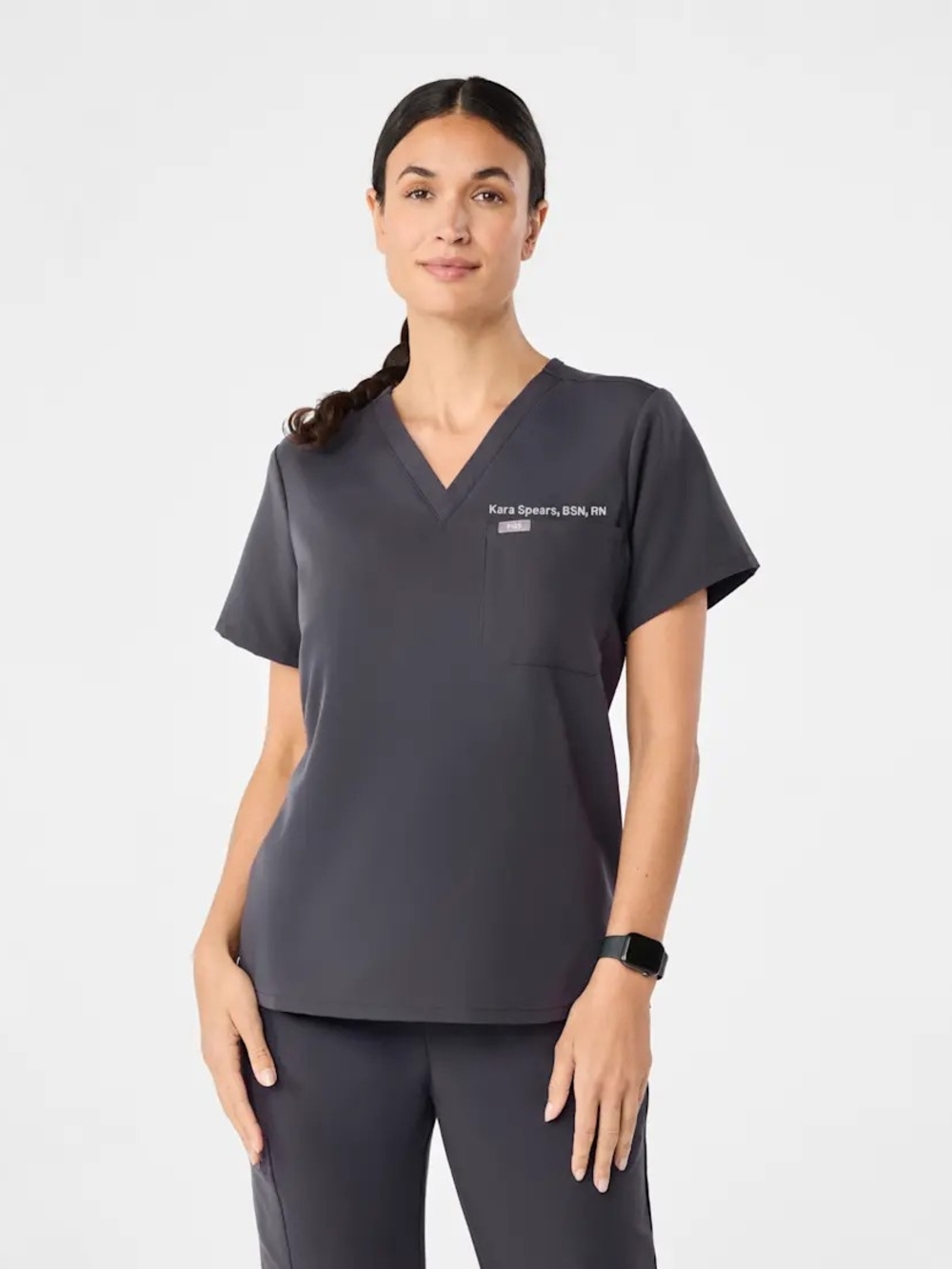 Figs Charcoal Catarina Scrub Top
